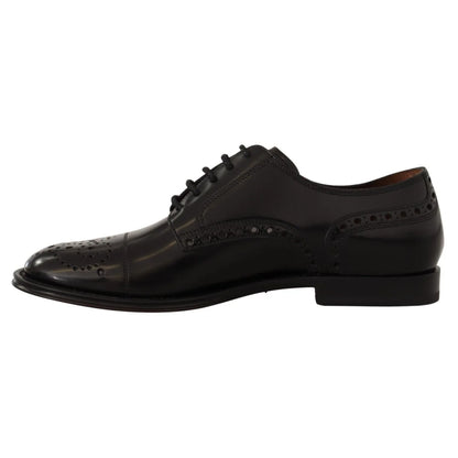 Dolce & Gabbana Wingtip Black Leather Italian Style Shoes
