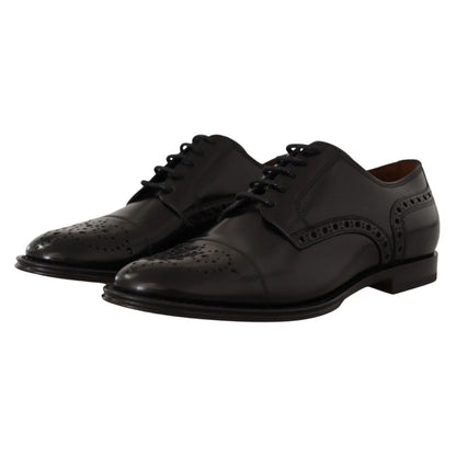 Dolce & Gabbana Wingtip Black Leather Italian Style Shoes