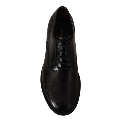 Dolce & Gabbana Wingtip Black Leather Italian Style Shoes