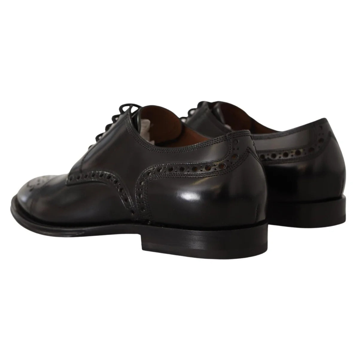 Dolce & Gabbana Wingtip Black Leather Italian Style Shoes