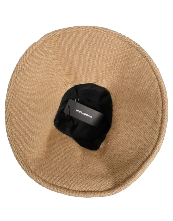 Dolce &amp; Gabbana Women Brown Cotton Knit WideBrim Bucket Capello Hat