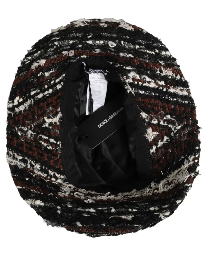 Dolce &amp; Gabbana Women Multicolor Acrylic Tweed Bucket Capello Hat