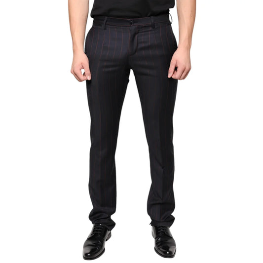 Dolce Gabbana Wool Dress Pants Skinny Fit Luxury Style &