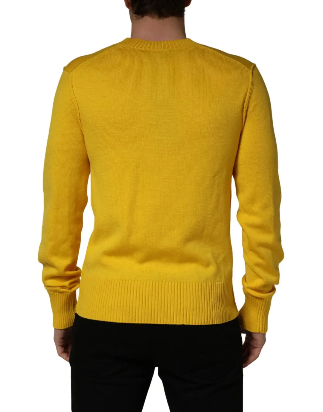 Dolce &amp; Gabbana Wool Knitted V-Neck Pullover Yellow