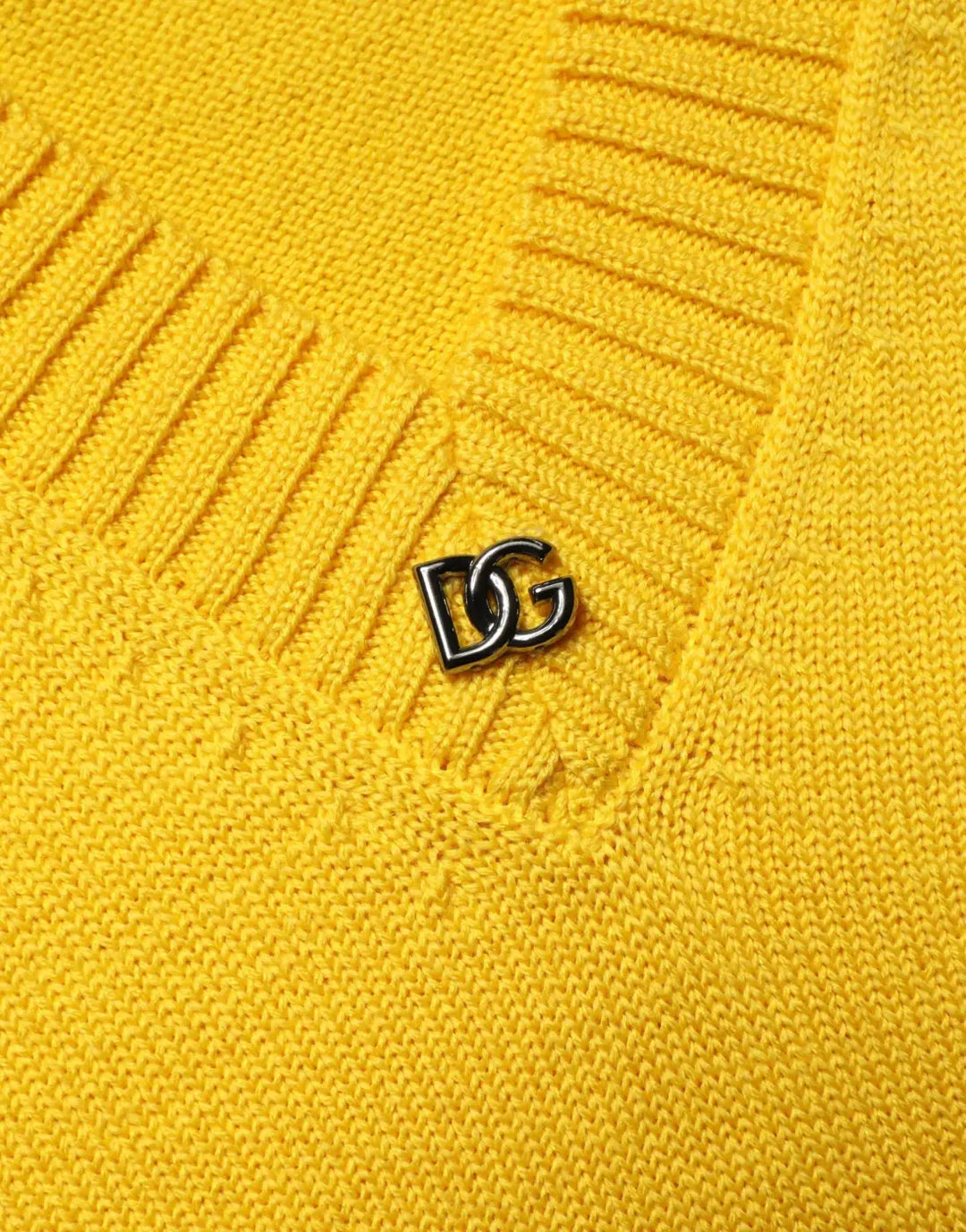 Dolce &amp; Gabbana Wool Knitted V-Neck Pullover Yellow