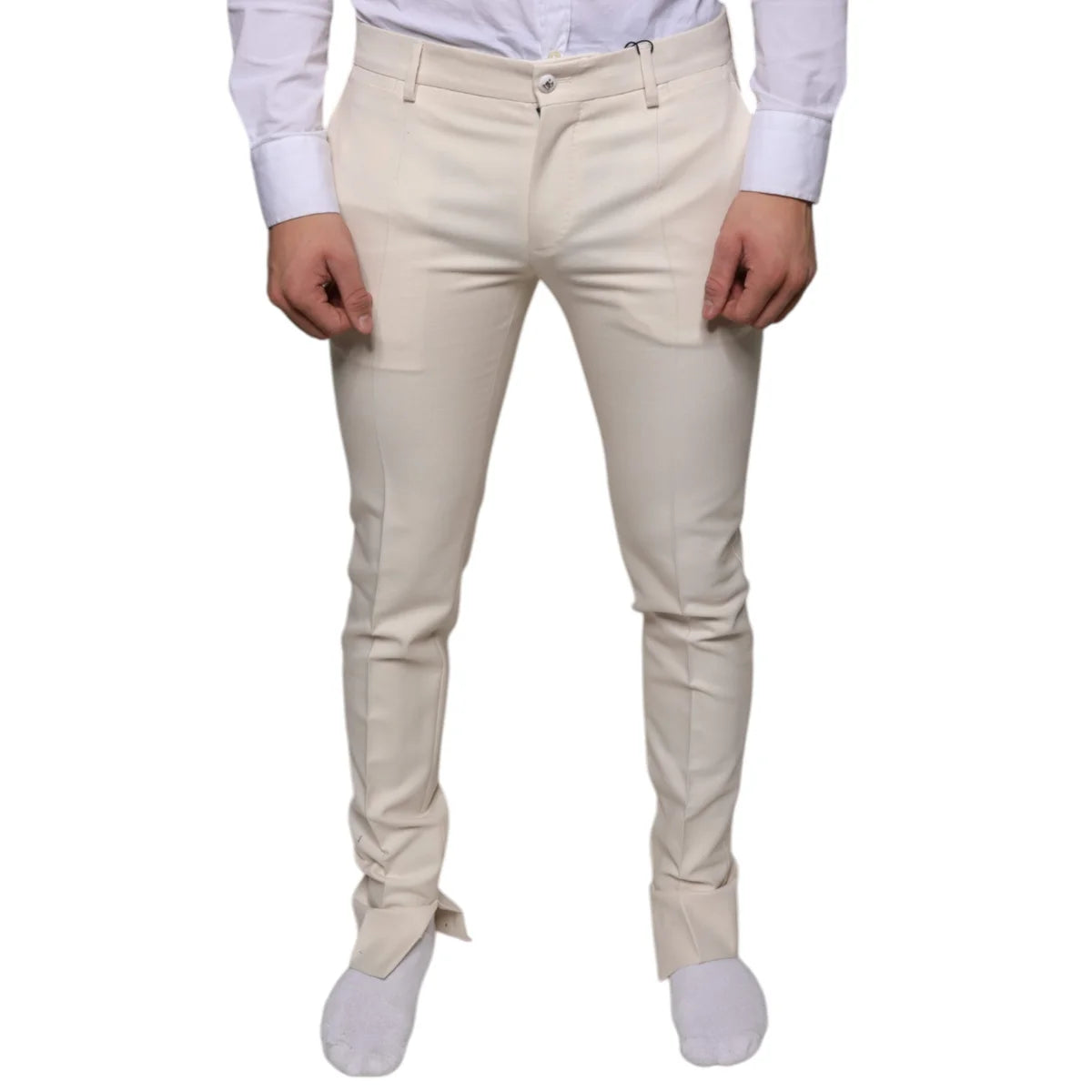 Dolce Gabbana Wool Skinny Pants Luxurious Designer Style &