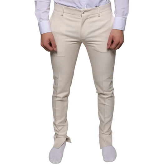 Dolce Gabbana Wool Skinny Pants Luxurious Designer Style &