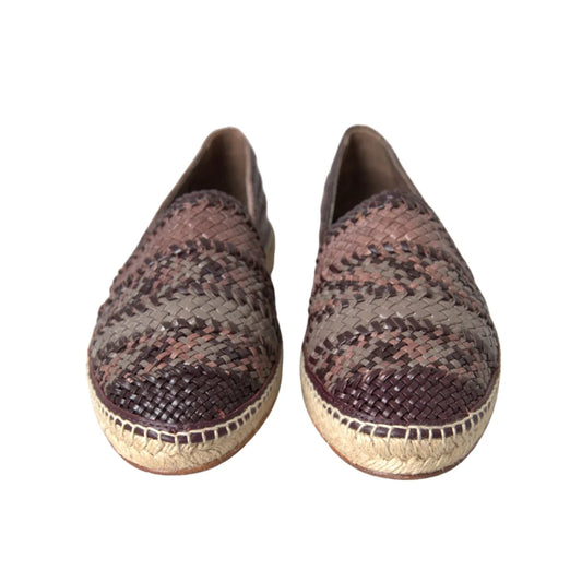 Dolce & Gabbana Woven Buffalo Leather Espadrilles Shoes