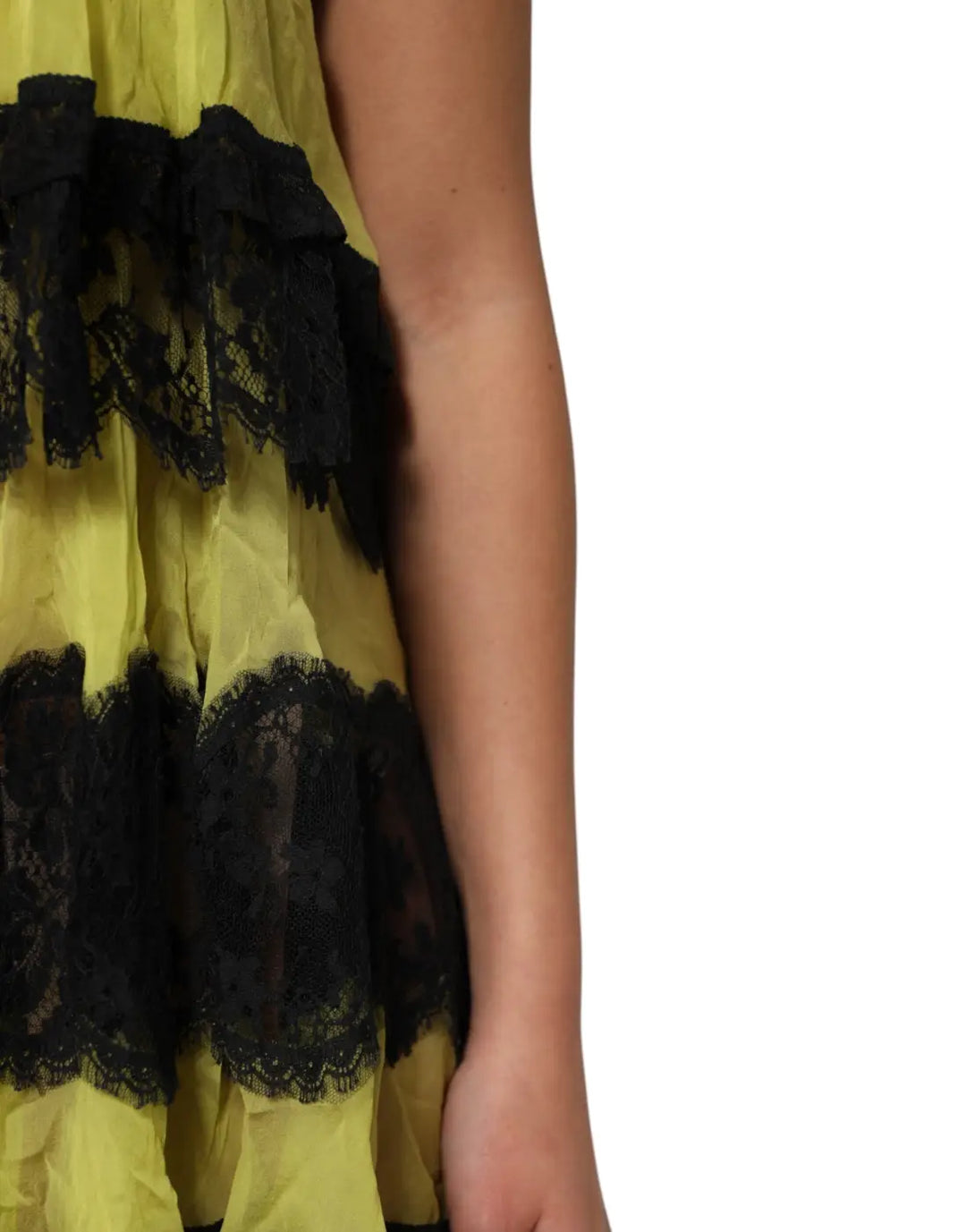 Dolce &amp; Gabbana Yellow Black Babydoll Chemise Lingerie Dress