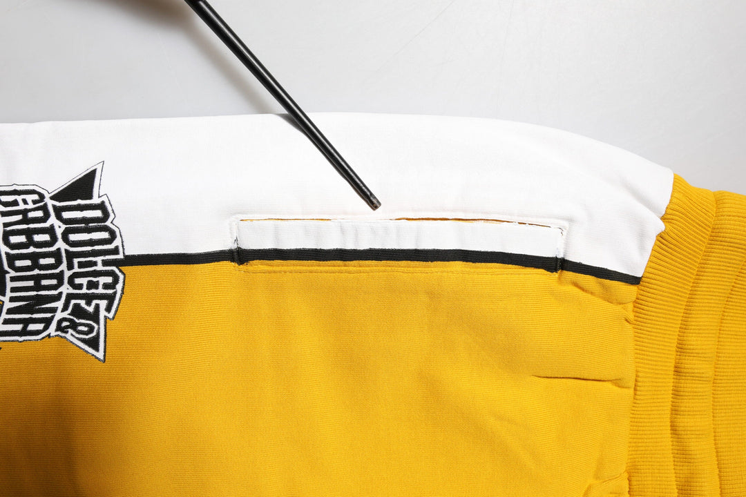 Dolce &amp; Gabbana Yellow Cotton Drawstring Jogger Pants