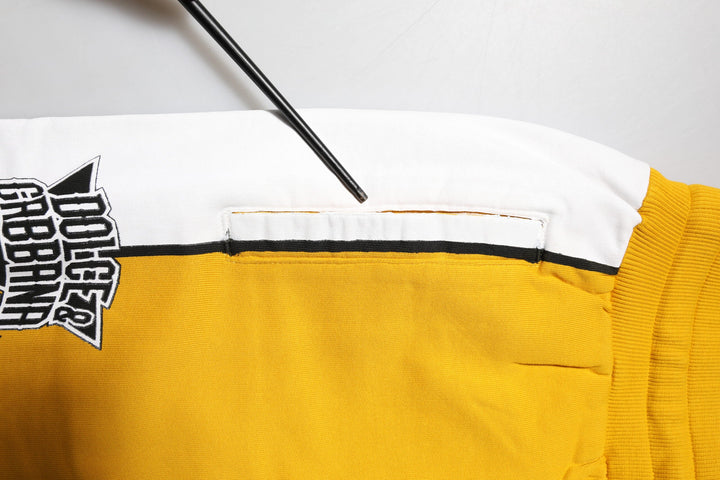 Dolce &amp; Gabbana Yellow Cotton Drawstring Jogger Pants