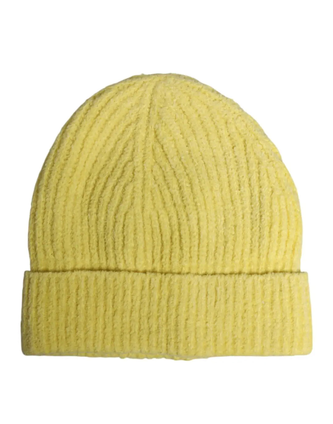 Dolce &amp; Gabbana Yellow Cotton Knitted Winter Beanie Hat