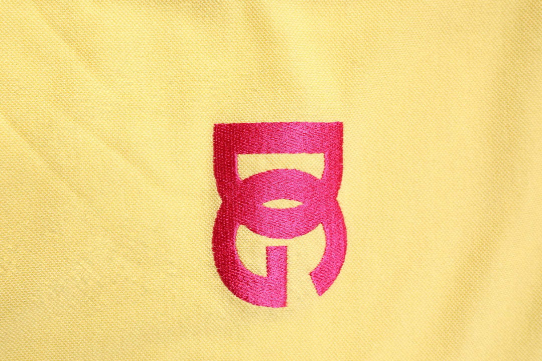 Dolce &amp; Gabbana Yellow Cotton Logo Collared Polo T-shirt