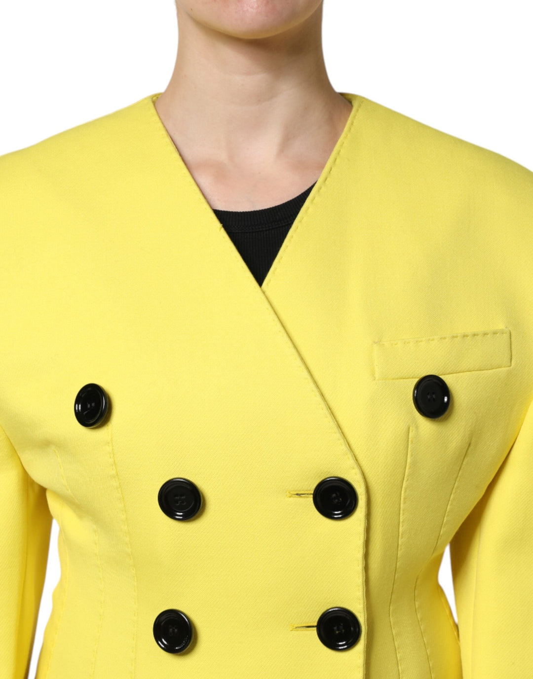 Dolce &amp; Gabbana Trench Coats - Yellow Double Breasted Coat Jacket