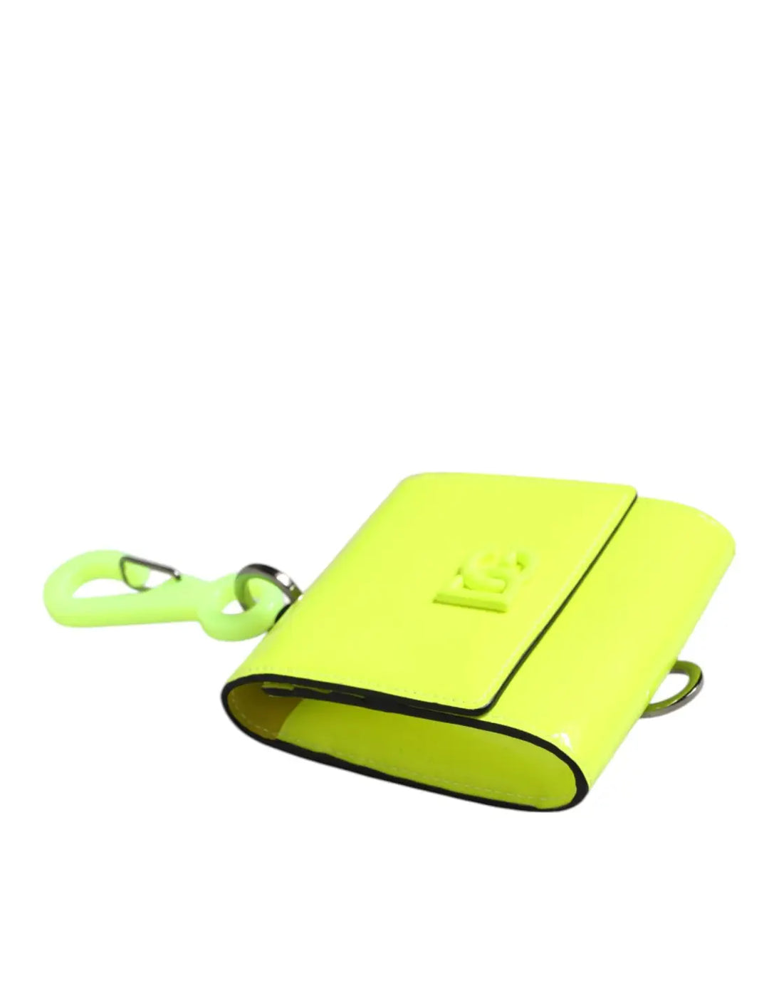 Dolce &amp; Gabbana Yellow Green Bifold DG Logo Neck Strap Cardholder Wallet
