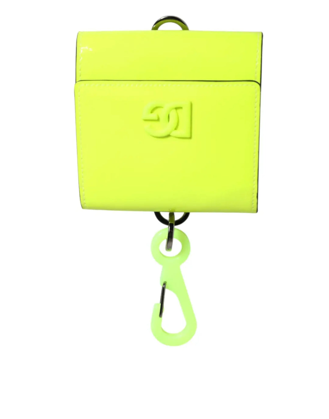 Dolce &amp; Gabbana Yellow Green Bifold DG Logo Neck Strap Cardholder Wallet