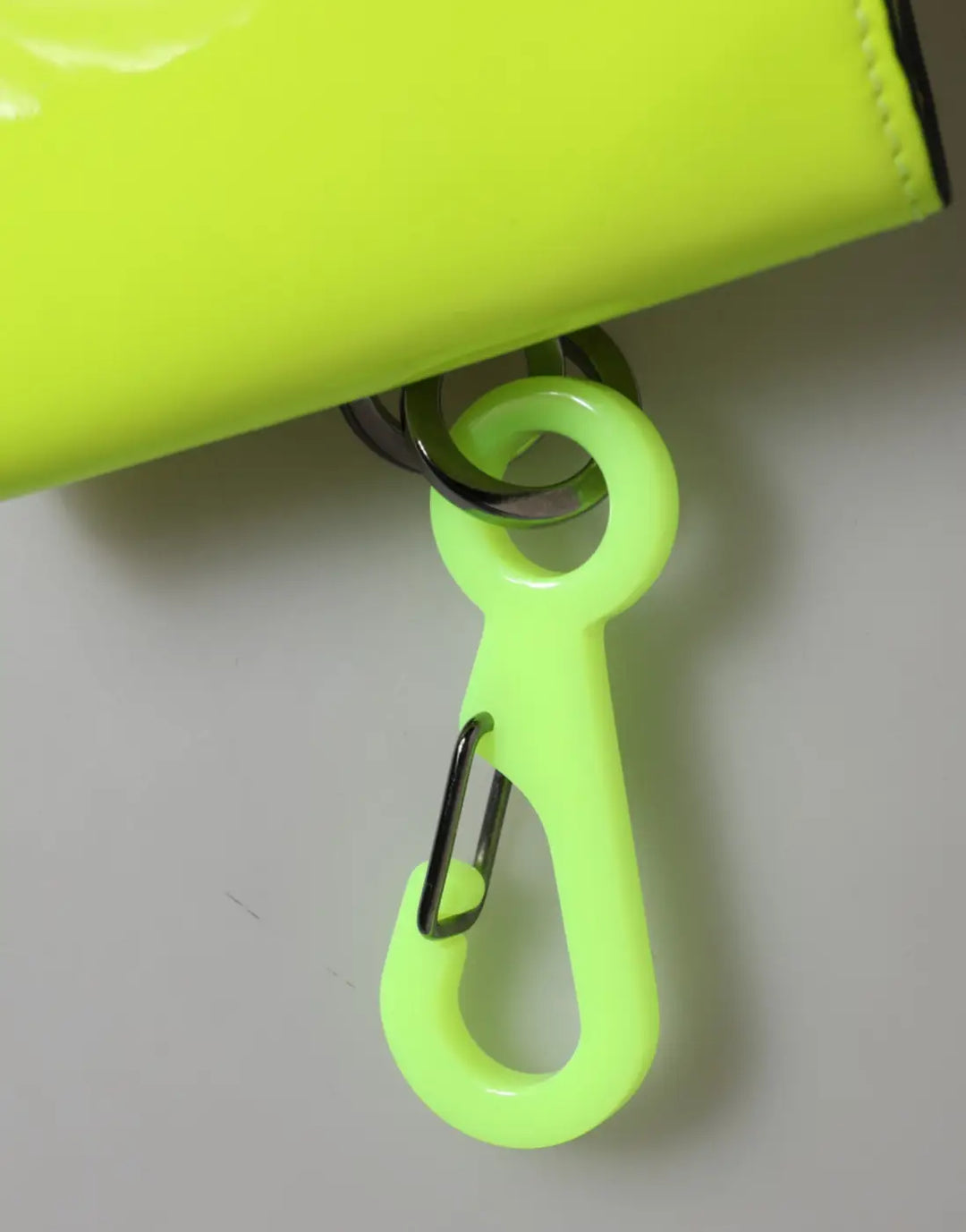 Dolce &amp; Gabbana Yellow Green Bifold DG Logo Neck Strap Cardholder Wallet