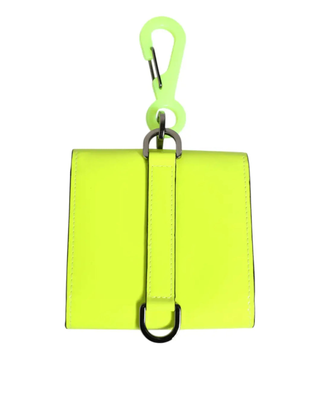 Dolce &amp; Gabbana Yellow Green Bifold DG Logo Neck Strap Cardholder Wallet
