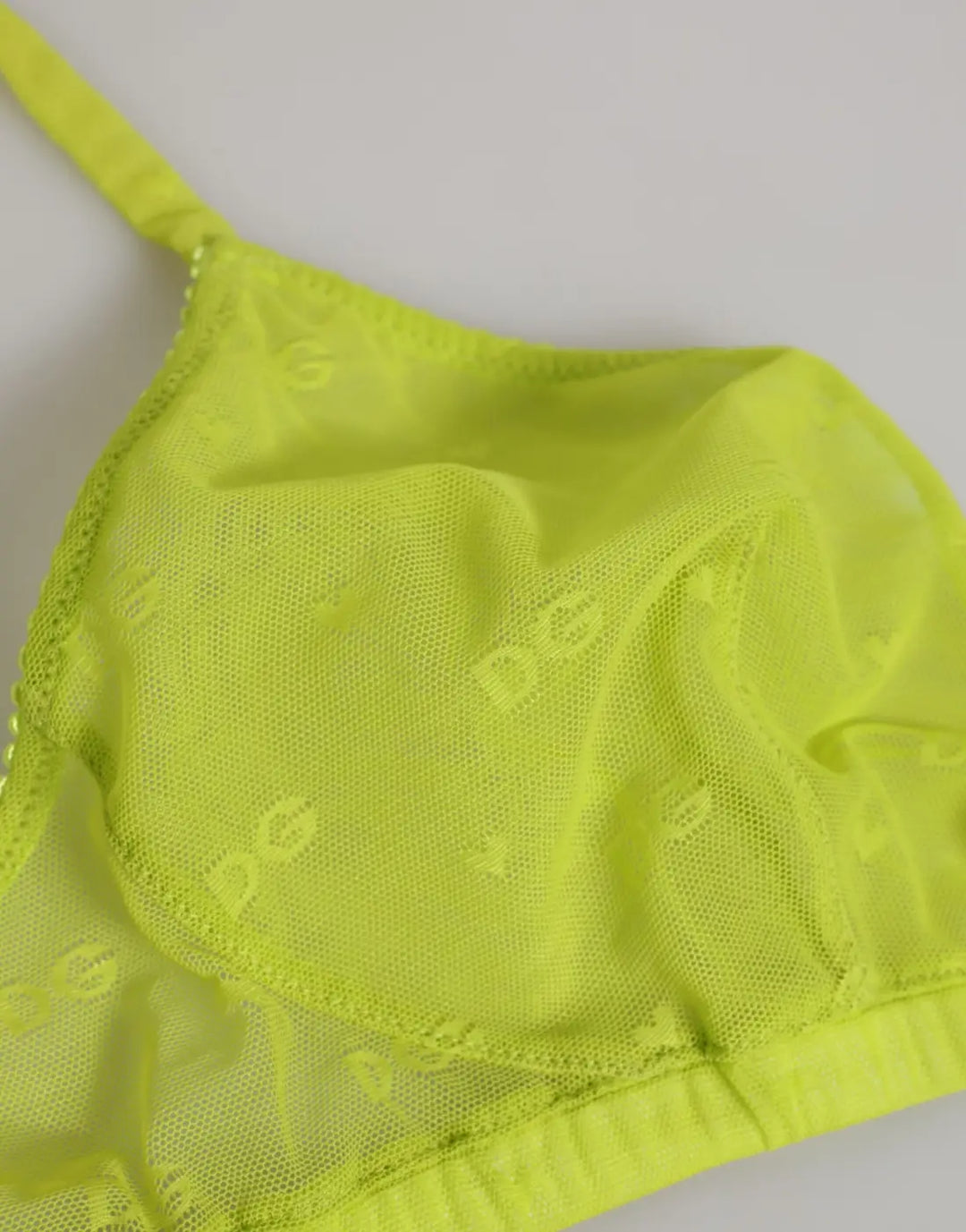 Dolce &amp; Gabbana Yellow Green Nylon Soft Cup Brassiere Underwear