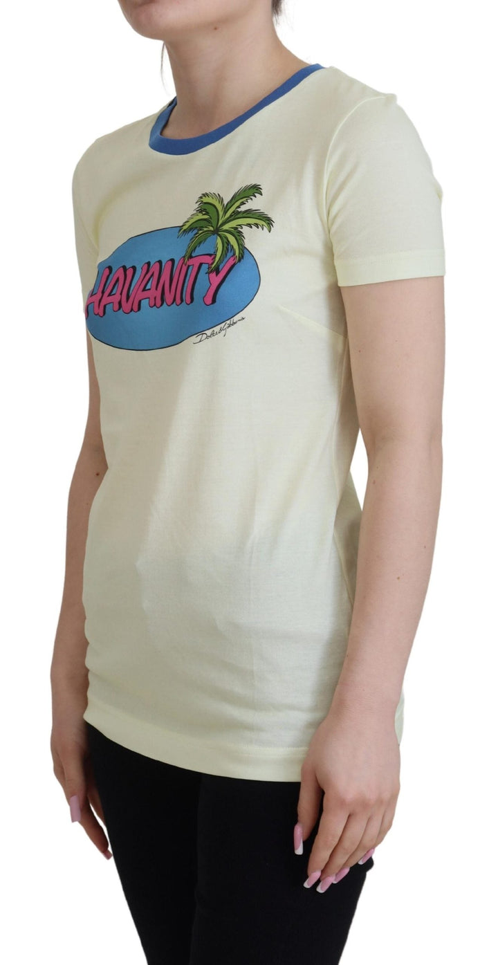 Dolce &amp; Gabbana - Yellow Havanity Round Neck Tee Cotton T-shirt
