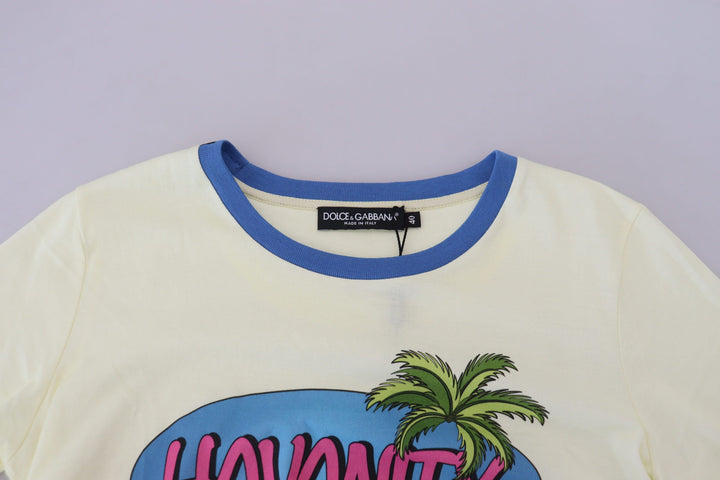 Dolce &amp; Gabbana - Yellow Havanity Round Neck Tee Cotton T-shirt