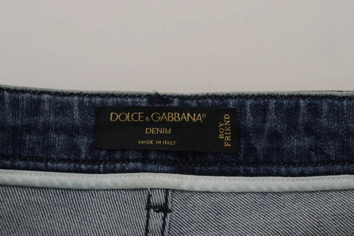 Dolce &amp; Gabbana Yellow Leopard Cotton Straight Denim Jeans