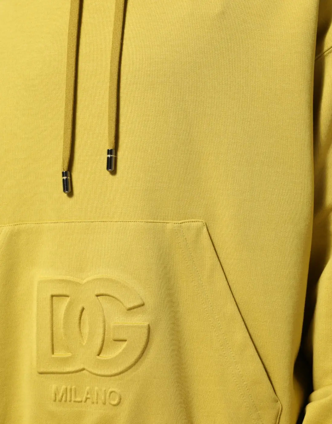 Dolce &amp; Gabbana Yellow Logo Cotton Hooded Sweatshirt Sweater