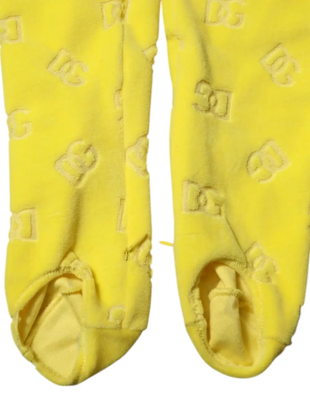 Dolce &amp; Gabbana Yellow Logo Slim Fit Leggings Pants