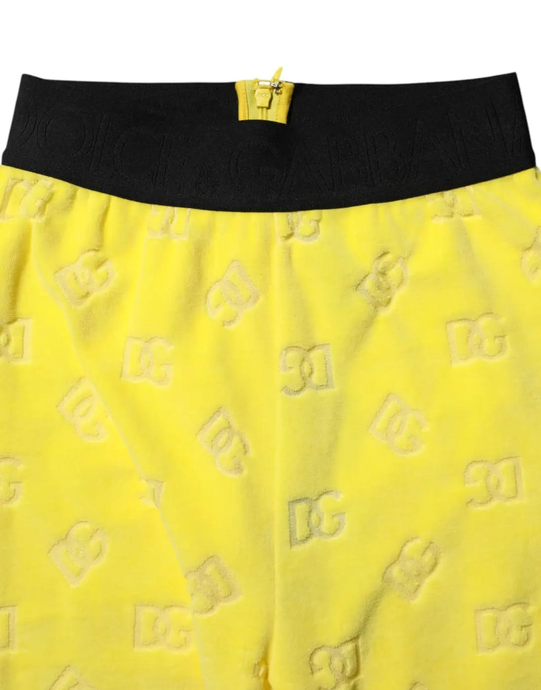 Dolce &amp; Gabbana Yellow Logo Slim Fit Leggings Pants