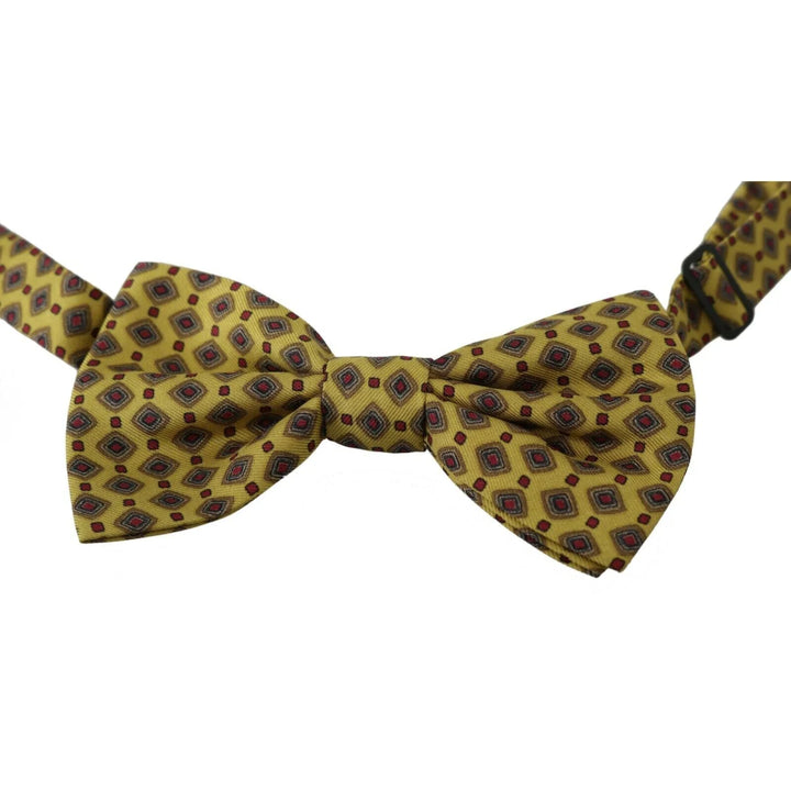 Dolce & Gabbana Yellow Pattern Silk Adjustable Neck Tie