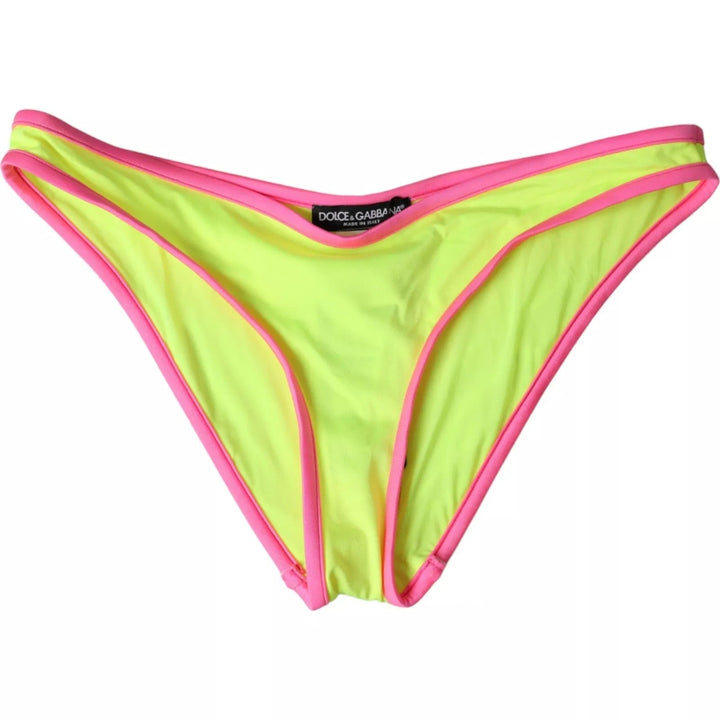 Dolce &amp; Gabbana Yellow Pink Nylon Swimwear Bottom Beachwear Bikini - Women’s