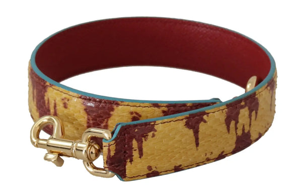 Dolce & Gabbana - Yellow Red Leather Gold Tone Shoulder Strap