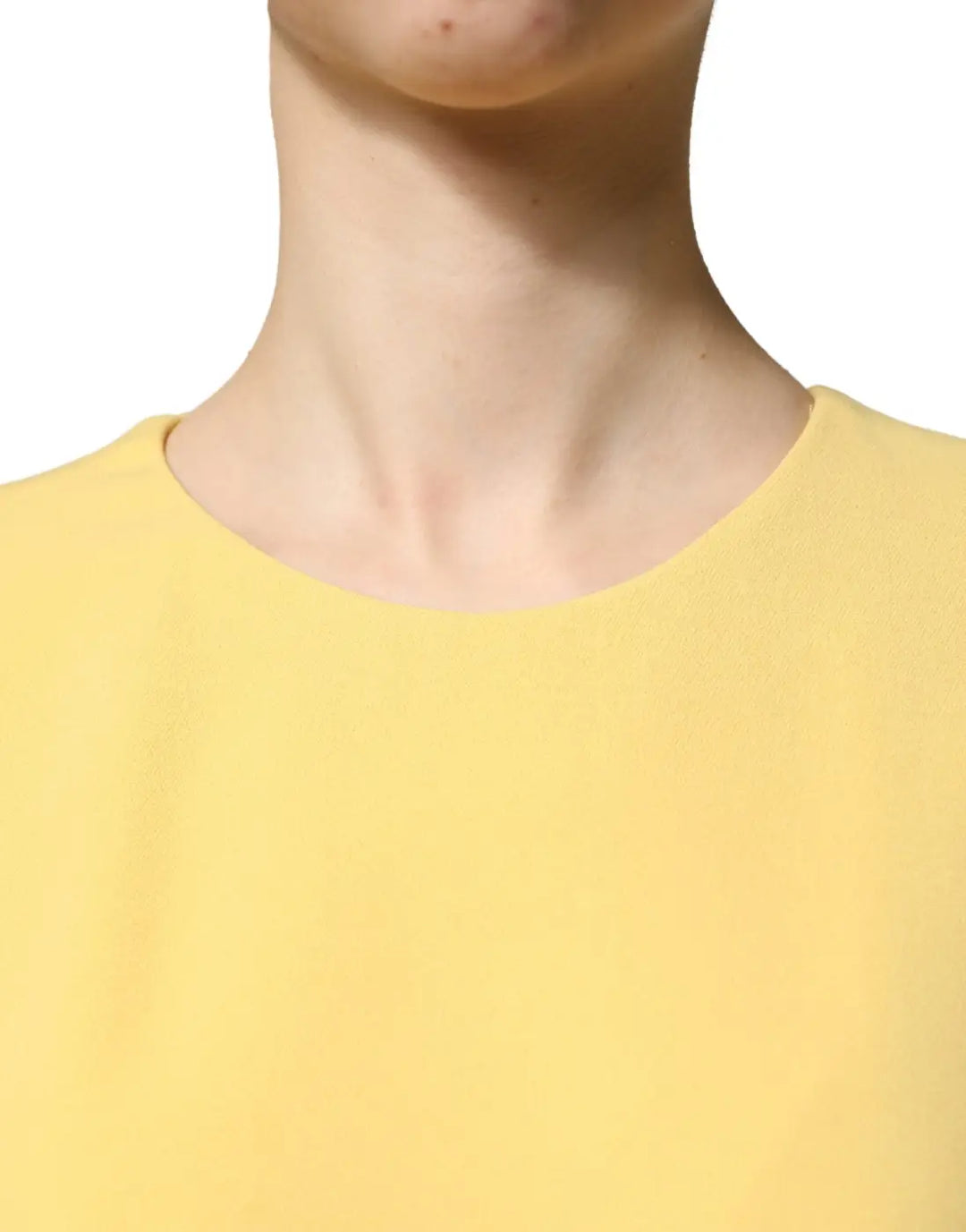 Dolce &amp; Gabbana Yellow Short-Sleeved Crew Neck Midi Dress