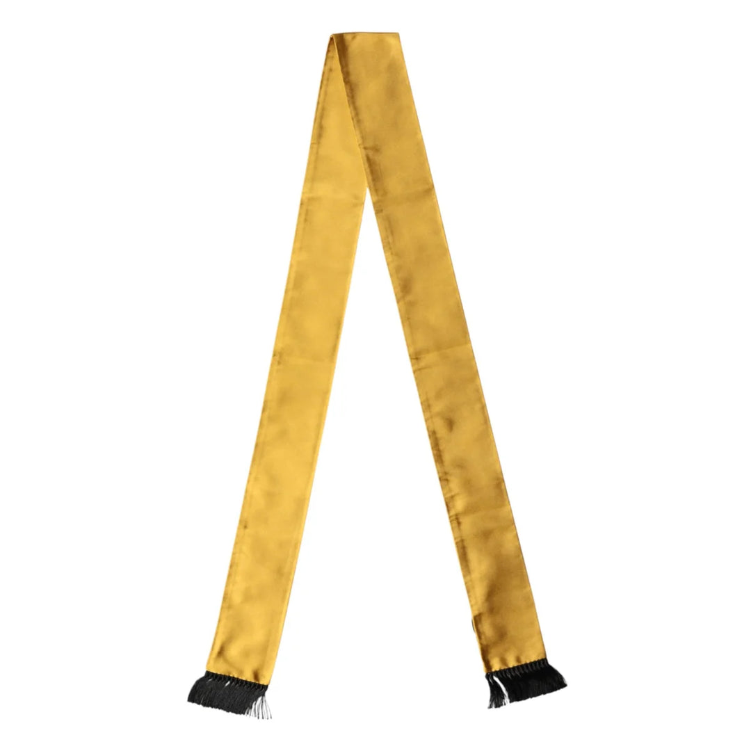 Dolce & Gabbana Yellow Silk Fringes Neck Wrap Foulard Scarf