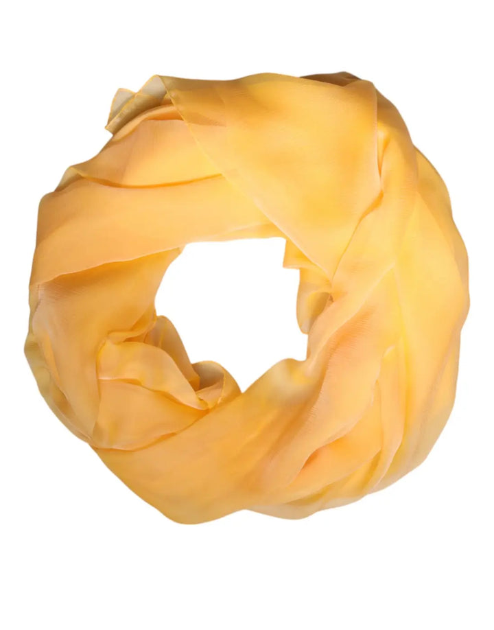 Dolce &amp; Gabbana Yellow Silk Rectangle Wrap Shawl Scarf