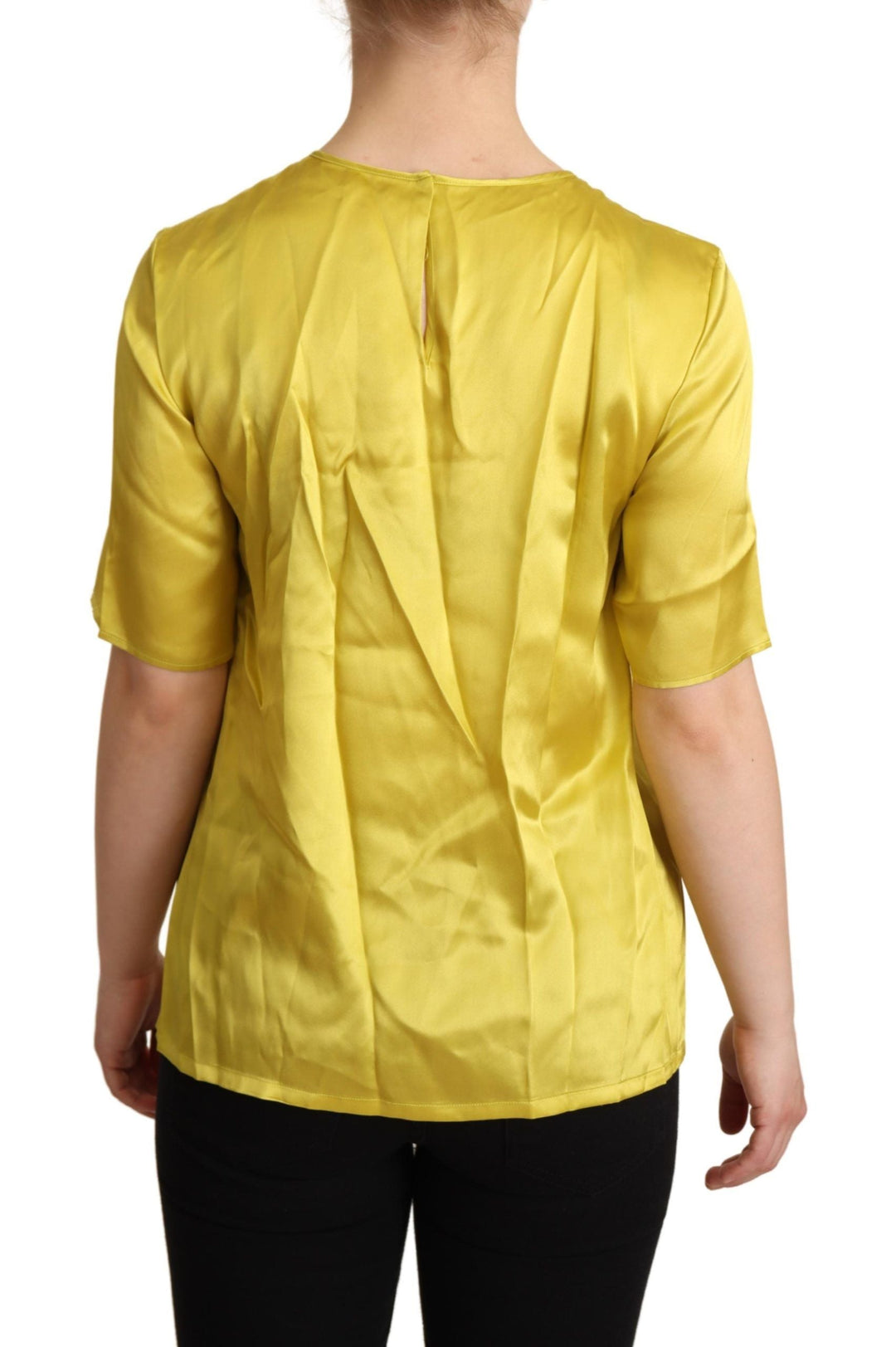 Dolce &amp; Gabbana - Yellow Silk Short Sleeve Blouse T-shirt