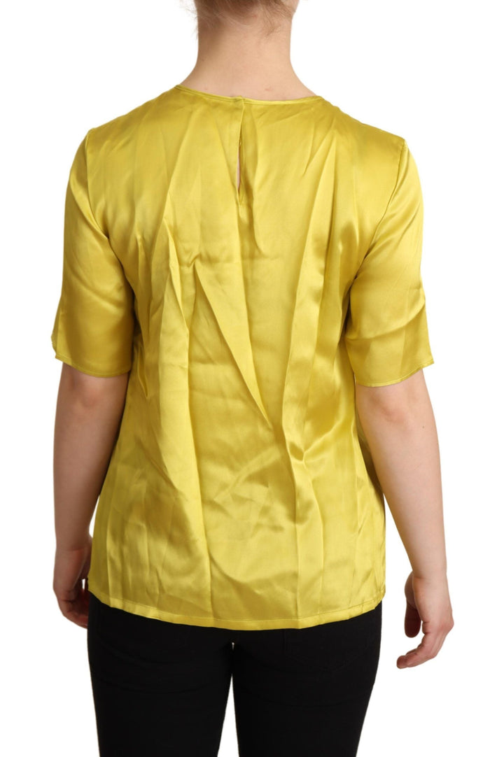 Dolce &amp; Gabbana - Yellow Silk Short Sleeve Blouse T-shirt