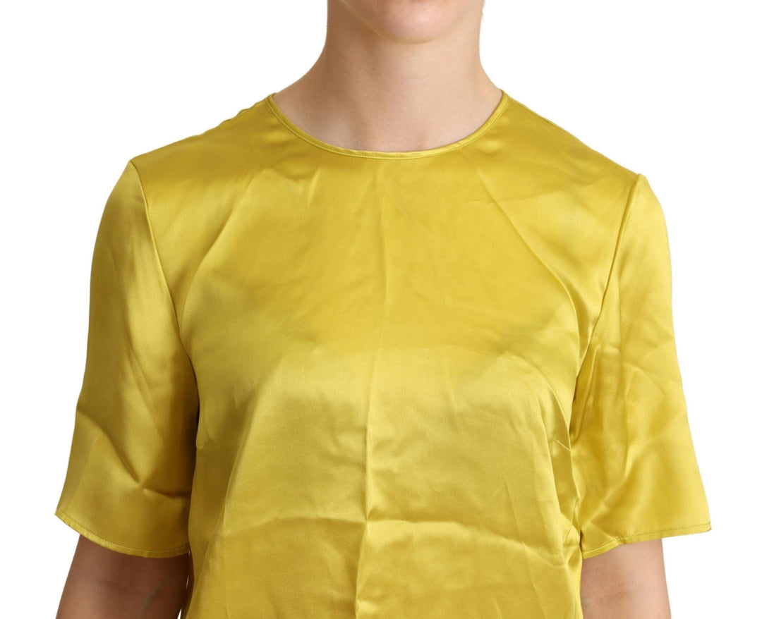 Dolce &amp; Gabbana - Yellow Silk Short Sleeve Blouse T-shirt
