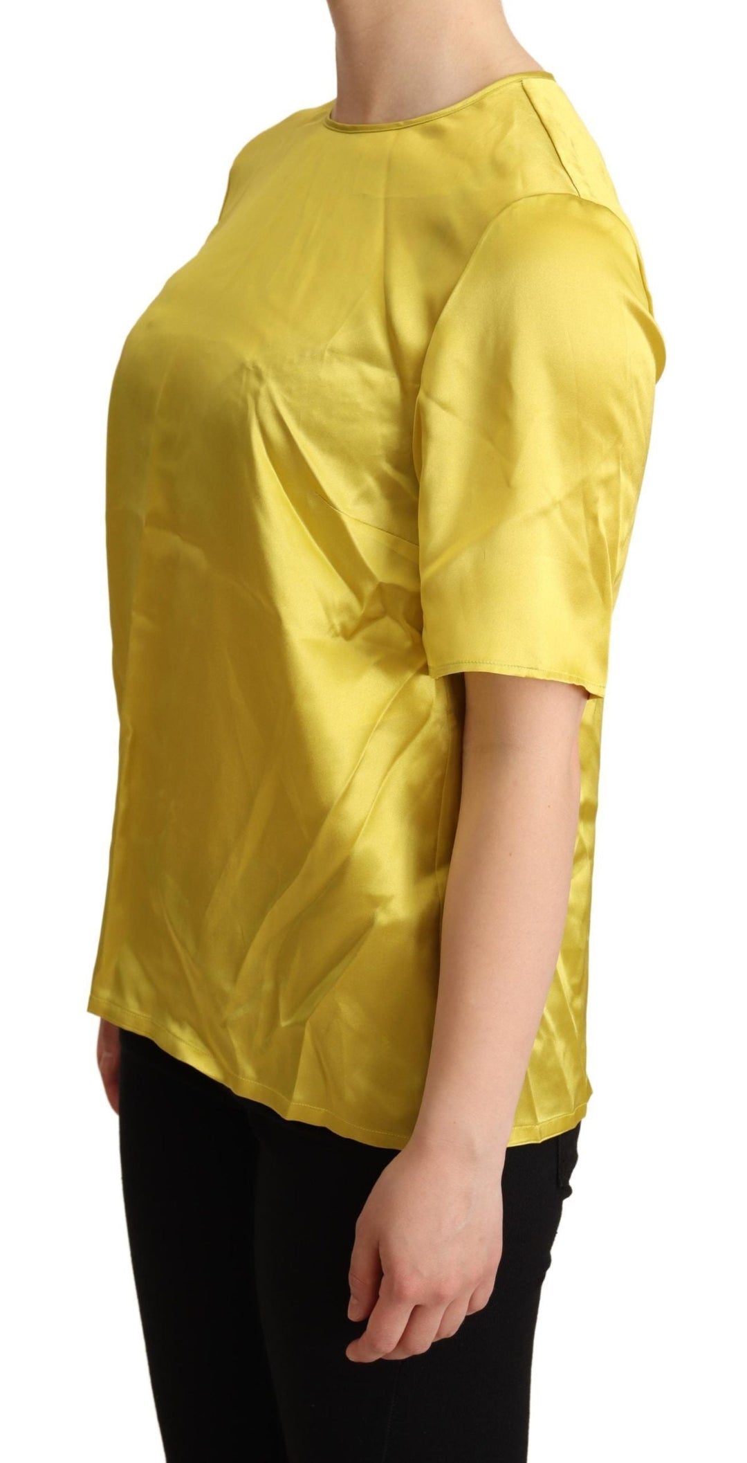 Dolce &amp; Gabbana - Yellow Silk Short Sleeve Blouse T-shirt