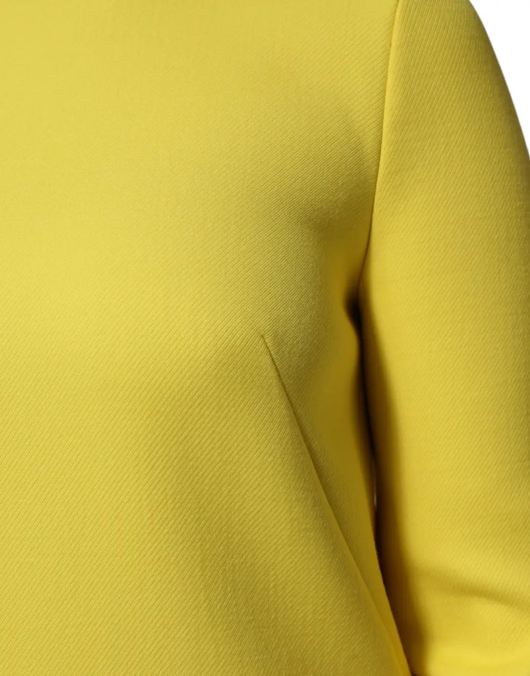 Dolce &amp; Gabbana Yellow Viscose Acetate Mini Long Sleeve Dress
