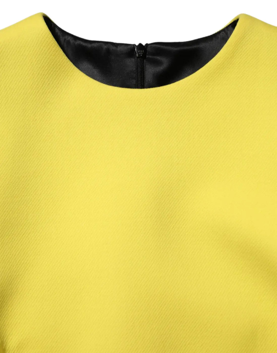 Dolce &amp; Gabbana Yellow Viscose Acetate Mini Long Sleeve Dress
