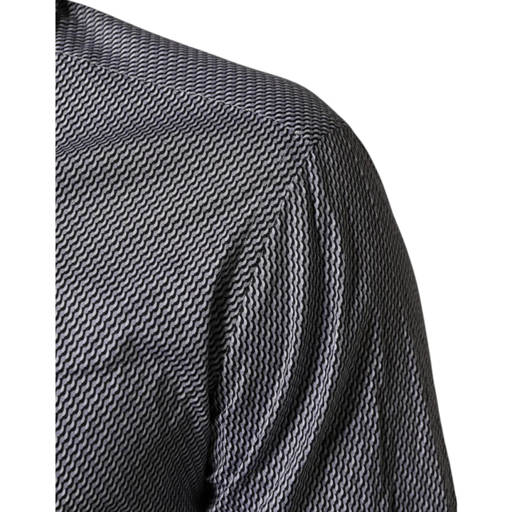 Domenico Tagliente Gray Patterned Long Sleeves Dress Shirt
