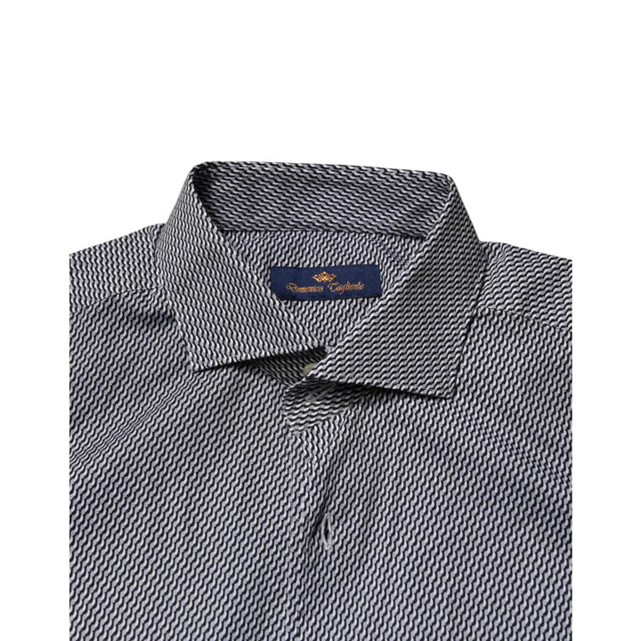 Domenico Tagliente Gray Patterned Long Sleeves Dress Shirt