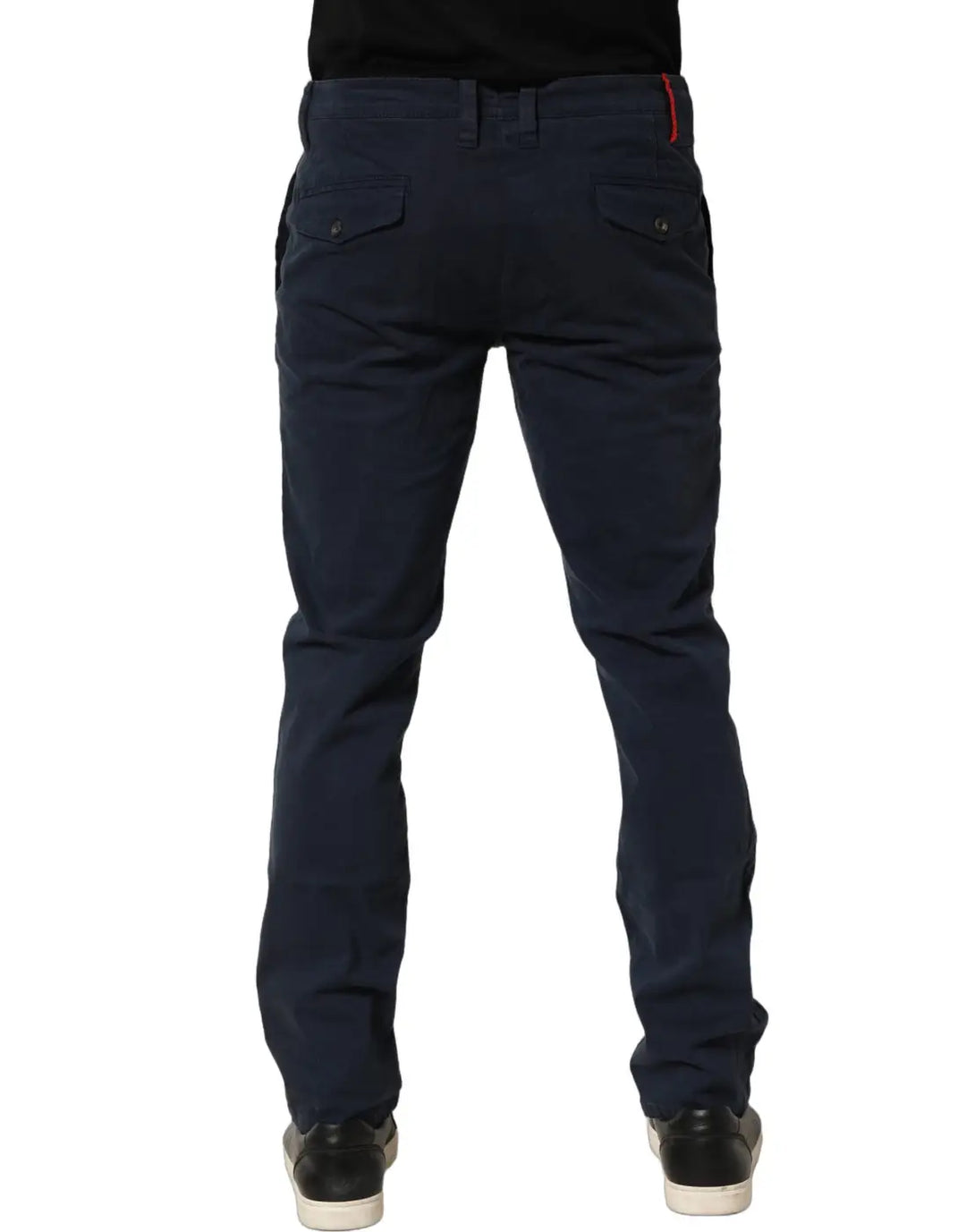 Domenico Tagliente Navy Blue Skinny Chino Mid Waist Men Pants