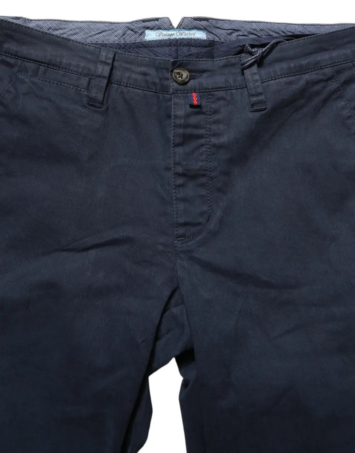 Domenico Tagliente Navy Blue Skinny Chino Mid Waist Men Pants