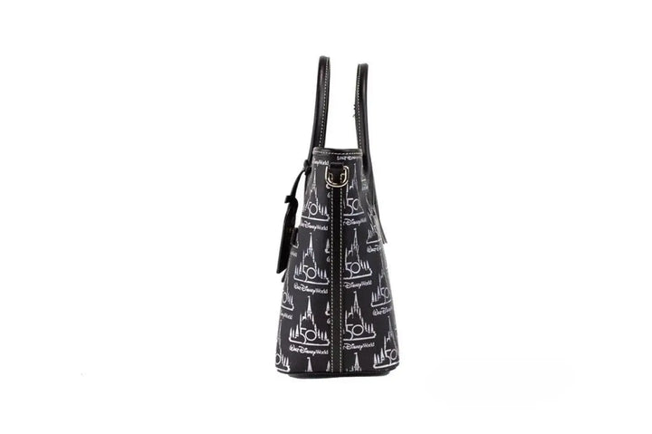 Dooney &amp; Bourke Black Walt Disney World 50th Anniversary Leather Tote Bag