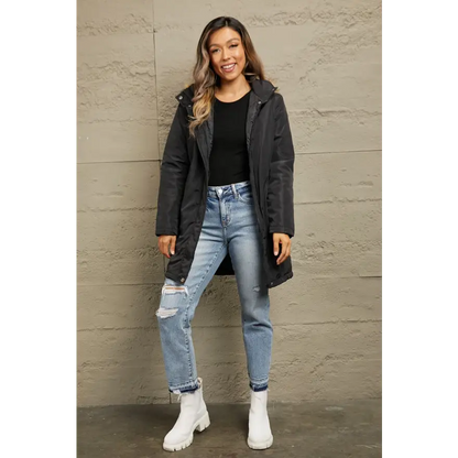 Elevate Your Style with the Double Take Faux Fur Trim Hooded Puffer Jacket Clothing Jackets Trendsi