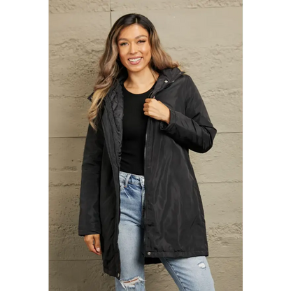 Elevate Your Style with the Double Take Faux Fur Trim Hooded Puffer Jacket Clothing Jackets Trendsi