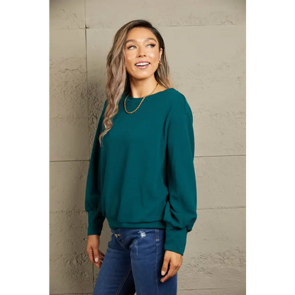 Stylish Comfort with the Round Neck Dropped Pullover Sweater Clothing Tops Trendsi