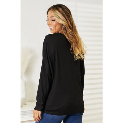 Elevate Your Style with Our Sophisticated Round Neck Long Sleeve Top Clothing Tops Trendsi